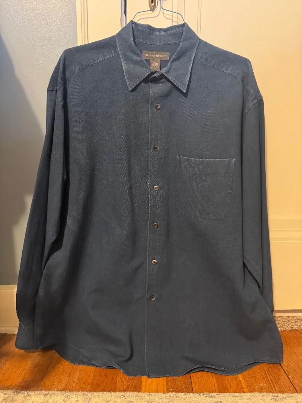 Banana Republic navy blue button-down shirt
